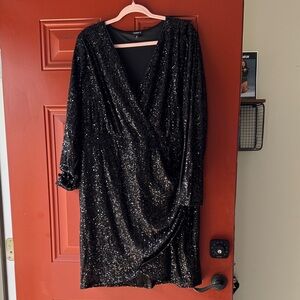 Torrid Sparkling Black Long Sleeve Dress